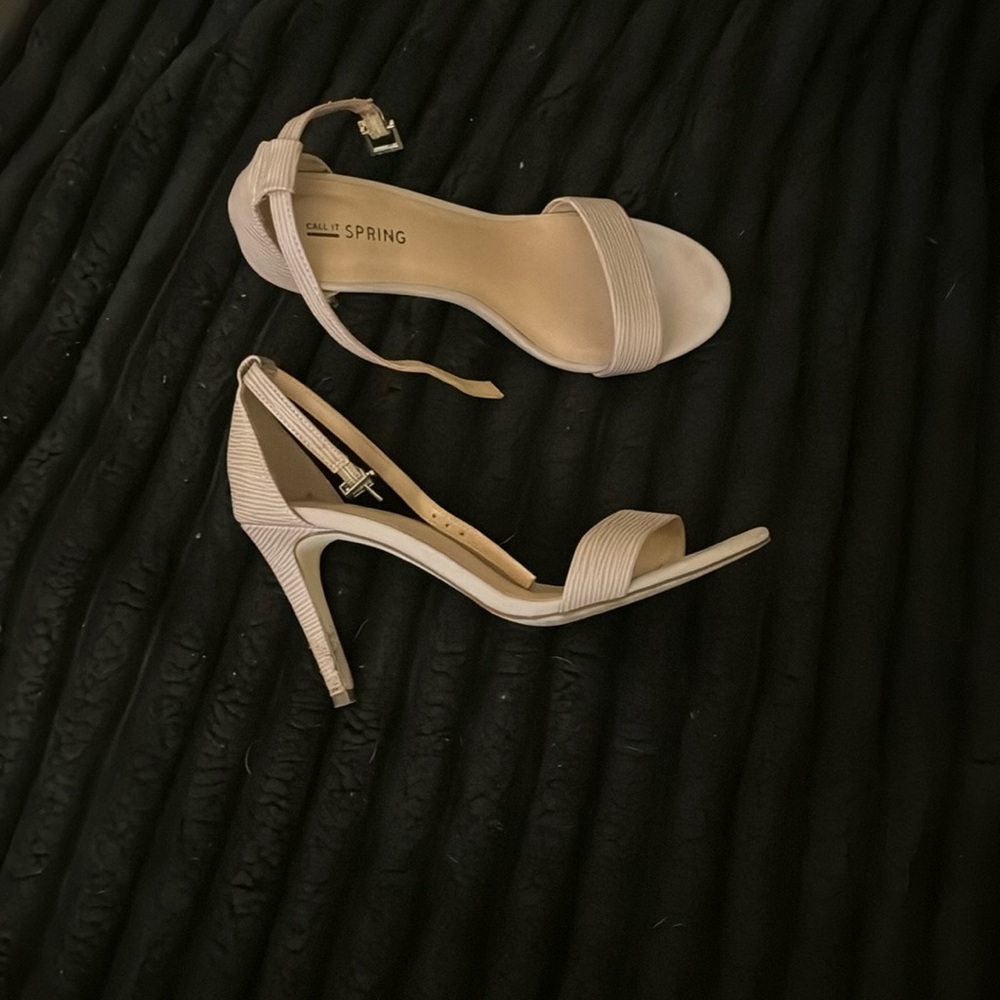 Nude open heels